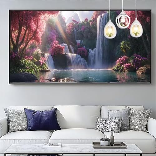 Malen Nach Zahlen Fallen Malen Nach Zahlen Erwachsene Groß 20x60cm Paint by Numbers Landschaft,DIY Handgemalt Farbe Leinwand Ölgemälde Kit für Anfänger Mit Pinseln/Acrylfarbe,Dekor Geschenk,XYY-950 von Yooyixi