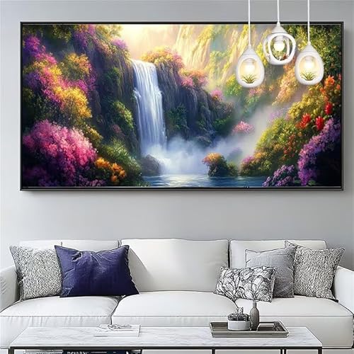 Malen Nach Zahlen Fallen Malen Nach Zahlen Erwachsene Groß 20x60cm Paint by Numbers Landschaft,DIY Handgemalt Farbe Leinwand Ölgemälde Kit für Anfänger Mit Pinseln/Acrylfarbe,Dekor Geschenk,XYY-949 von Yooyixi