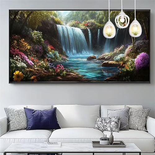 Malen Nach Zahlen Fallen Malen Nach Zahlen Erwachsene Groß 20x60cm Paint by Numbers Landschaft,DIY Handgemalt Farbe Leinwand Ölgemälde Kit für Anfänger Mit Pinseln/Acrylfarbe,Dekor Geschenk,XYY-947 von Yooyixi