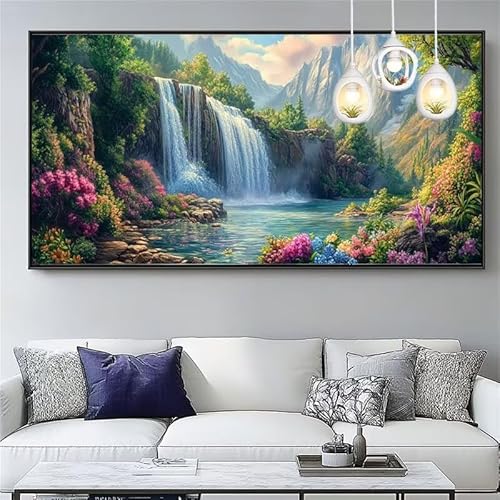 Malen Nach Zahlen Fallen Malen Nach Zahlen Erwachsene Groß 20x60cm Paint by Numbers Landschaft,DIY Handgemalt Farbe Leinwand Ölgemälde Kit für Anfänger Mit Pinseln/Acrylfarbe,Dekor Geschenk,XYY-948 von Yooyixi