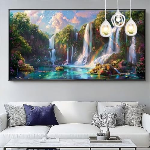 Malen Nach Zahlen Fallen Malen Nach Zahlen Erwachsene Groß 50x150cm Paint by Numbers Landschaft,DIY Handgemalt Farbe Leinwand Ölgemälde Kit für Anfänger Mit Pinseln/Acrylfarbe,Dekor Geschenk,XYY-953 von Yooyixi