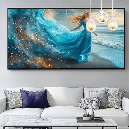 Malen Nach Zahlen Fee Malen Nach Zahlen Erwachsene Groß 20x60cm Paint by Numbers Strand,DIY Handgemalt Farbe Leinwand Ölgemälde Kit für Anfänger Mit Pinseln/Acrylfarbe,Home Dekor Geschenk,XYY-1296 von Yooyixi