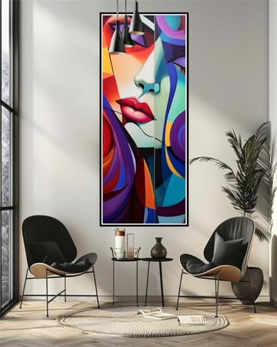 Malen Nach Zahlen Gesicht Abstrakt Malen Nach Zahlen Erwachsene Anfänger, DIY Set Ölgemälde Malen Nach Zahlen XXL, Acrylfarben Painting by Numbers Geschenk Wanddekoration 60x150cm (Ohne Rahmen)-YH498 von Yooyixi