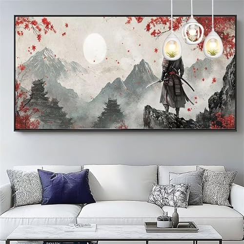Malen Nach Zahlen Japan Malen Nach Zahlen Erwachsene Groß 80x200cm Paint by Numbers Krieger,DIY Handgemalt Farbe Leinwand Ölgemälde Kit für Anfänger Mit Pinseln/Acrylfarbe,Home Dekor Geschenk,XYY-1072 von Yooyixi