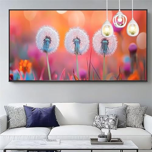 Malen Nach Zahlen Löwenzahn Malen Nach Zahlen Erwachsene Groß 20x60cm Paint by Numbers Blume,DIY Handgemalt Farbe Leinwand Ölgemälde Kit für Anfänger Mit Pinseln/Acrylfarbe,Home Dekor Geschenk,XYY-938 von Yooyixi