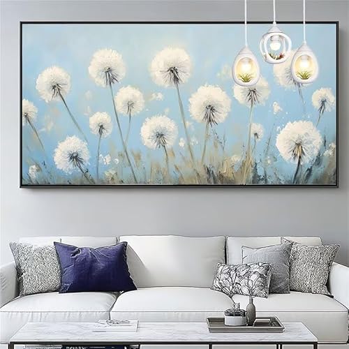 Malen Nach Zahlen Löwenzahn Malen Nach Zahlen Erwachsene Groß 20x60cm Paint by Numbers Blume,DIY Handgemalt Farbe Leinwand Ölgemälde Kit für Anfänger Mit Pinseln/Acrylfarbe,Home Dekor Geschenk,XYY-940 von Yooyixi