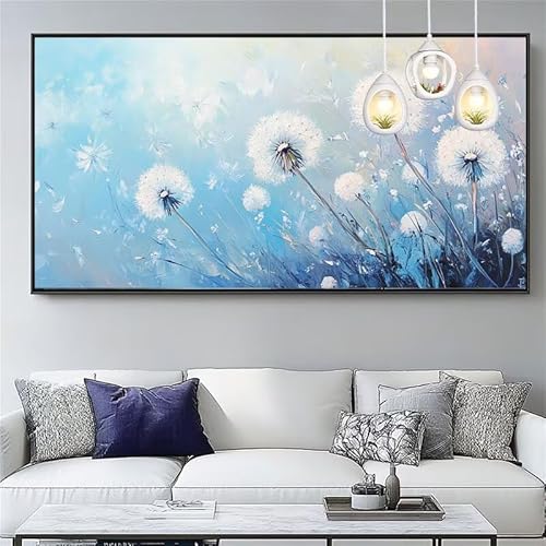 Malen Nach Zahlen Löwenzahn Malen Nach Zahlen Erwachsene Groß 20x60cm Paint by Numbers Landschaft,DIY Handgemalt Farbe Leinwand Ölgemälde Kit für Anfänger Mit Pinseln/Acrylfarbe,Dekor Geschenk,XYY-935 von Yooyixi