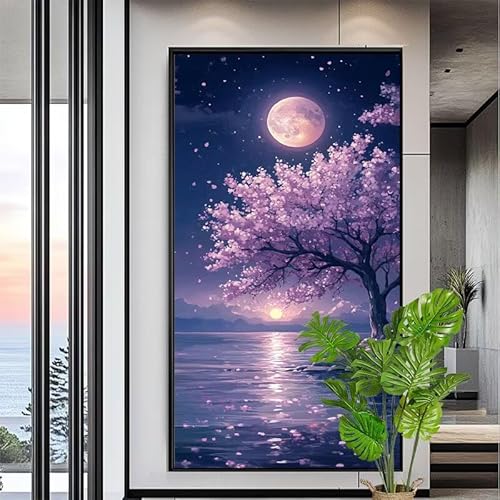 Malen Nach Zahlen Mond Malen Nach Zahlen Erwachsene Groß 90x240cm Paint by Numbers Baum des Lebens,DIY Handgemalt Farbe Leinwand Ölgemälde Kit für Anfänger Mit Pinseln/Acrylfarbe,Geschenk,XYY-1986 von Yooyixi