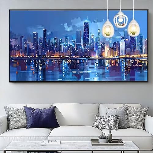 Malen Nach Zahlen New York Malen Nach Zahlen Erwachsene Groß 30x90cm Paint by Numbers Stadt,DIY Handgemalt Farbe Leinwand Ölgemälde Kit für Anfänger Mit Pinseln/Acrylfarbe,Home Dekor Geschenk,XYY-885 von Yooyixi