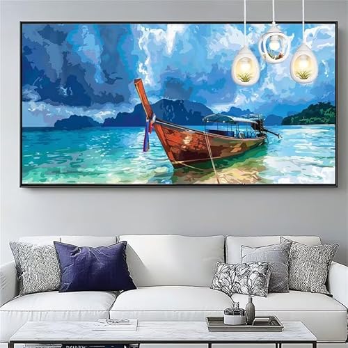Malen Nach Zahlen Ozean Malen Nach Zahlen Erwachsene Groß 40x120cm Paint by Numbers Boot,DIY Handgemalt Farbe Leinwand Ölgemälde Kit für Anfänger Mit Pinseln/Acrylfarbe,Home Dekor Geschenk,XYY-348 Malen Nach Zahlen Ozean Malen Nach Zahlen Erwachsene Groß 40x120cm Paint by Numbers Boot,DIY Handgemalt Farbe Leinwand Ölgemälde Kit für Anfänger Mit Pinseln/Acrylfarbe,Home Dekor Geschenk,XYY-348 von Yooyixi