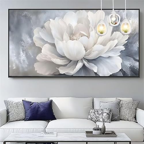 Malen Nach Zahlen Pfingstrose Malen Nach Zahlen Erwachsene Groß 60x150cm Paint by Numbers Blume,DIY Handgemalt Farbe Leinwand Ölgemälde Kit für Anfänger Mit Pinseln/Acrylfarbe,Dekor Geschenk,XYY-859 von Yooyixi