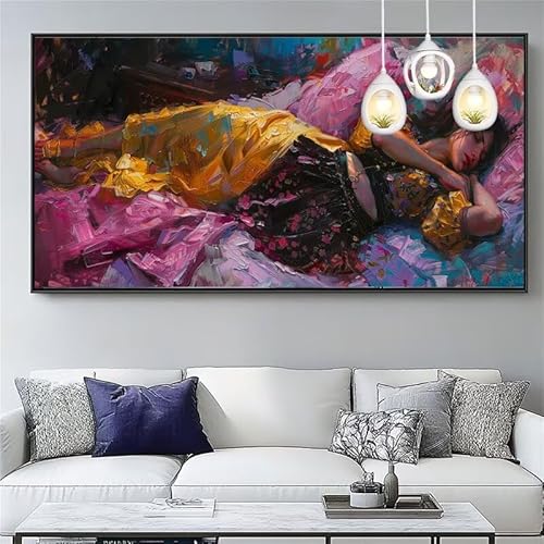 Malen Nach Zahlen Sexy Malen Nach Zahlen Erwachsene Groß 40x120cm Paint by Numbers Schönheit,DIY Handgemalt Farbe Leinwand Ölgemälde Kit für Anfänger Mit Pinseln/Acrylfarbe,Dekor Geschenk,XYY-1339 von Yooyixi