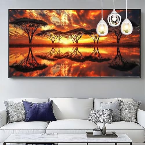 Malen Nach Zahlen Sonnenuntergang Malen Nach Zahlen Erwachsene Groß 90x240cm Paint by Numbers Baum des Lebens,DIY Handgemalt Farbe Leinwand Ölgemälde Kit für Anfänger Mit Pinseln/Acrylfarbe,XYY-758 von Yooyixi