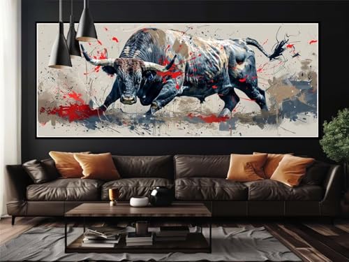 Malen Nach Zahlen Spanien Stierkampf Malen Nach Zahlen Erwachsene, DIY Set Ölgemälde Malen Nach Zahlen XXL, Acrylfarben Painting by Numbers, für Geschenk Wanddekoration, 80x200cm (Ohne Rahmen)-YH276 von Yooyixi