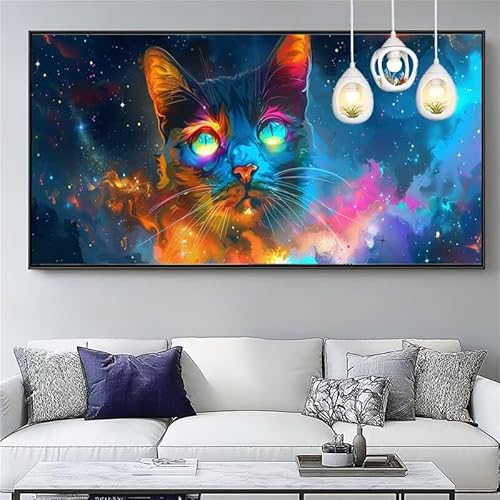 Malen Nach Zahlen Sternenhimmel Malen Nach Zahlen Erwachsene Groß 20x60cm Paint by Numbers Katze,DIY Handgemalt Farbe Leinwand Ölgemälde Kit für Anfänger Mit Pinseln/Acrylfarbe,Dekor Geschenk,XYY-1316 von Yooyixi