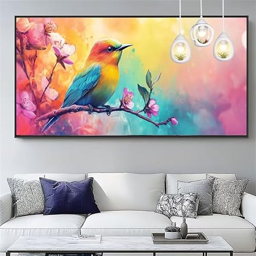 Malen Nach Zahlen Vogel Malen Nach Zahlen Erwachsene Groß 20x60cm Paint by Numbers Blume,DIY Handgemalt Farbe Leinwand Ölgemälde Kit für Anfänger Mit Pinseln/Acrylfarbe,Home Dekor Geschenk,XYY-876 von Yooyixi