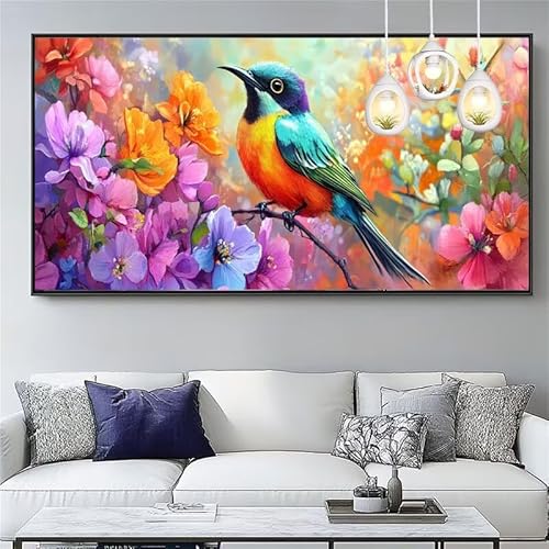 Malen Nach Zahlen Vogel Malen Nach Zahlen Erwachsene Groß 20x60cm Paint by Numbers Blume,DIY Handgemalt Farbe Leinwand Ölgemälde Kit für Anfänger Mit Pinseln/Acrylfarbe,Home Dekor Geschenk,XYY-875 von Yooyixi