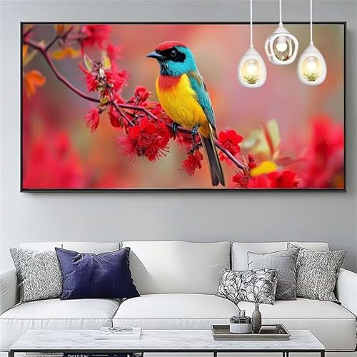 Malen Nach Zahlen Vogel Malen Nach Zahlen Erwachsene Groß 20x60cm Paint by Numbers Blume,DIY Handgemalt Farbe Leinwand Ölgemälde Kit für Anfänger Mit Pinseln/Acrylfarbe,Home Dekor Geschenk,XYY-881 von Yooyixi