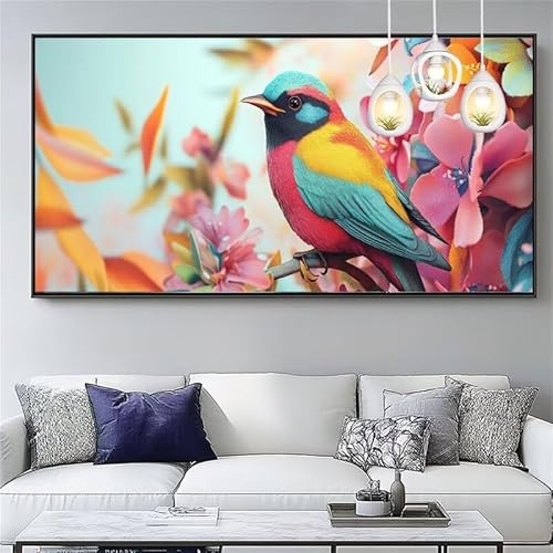 Malen Nach Zahlen Vogel Malen Nach Zahlen Erwachsene Groß 20x60cm Paint by Numbers Blume,DIY Handgemalt Farbe Leinwand Ölgemälde Kit für Anfänger Mit Pinseln/Acrylfarbe,Home Dekor Geschenk,XYY-879 von Yooyixi