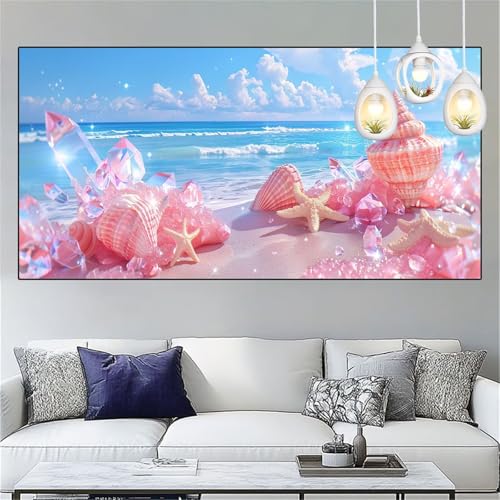 Rosa Diamond Painting Erwachsene Groß xxl 90x250cm Diamant Painting Bilder Strand Diamant Malerei Set,Vollbohrer Crystal Art Stickerei Kreuzstich Bastelset Erwachsene für Home Dekor Geschenke YC-297 von Yooyixi