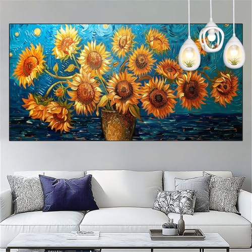 Sonnenblume Diamond Painting Erwachsene Groß xxl 90x250cm Diamant Painting Bilder Blume Diamant Malerei Set,Vollbohrer Crystal Art Stickerei Kreuzstich Bastelset Erwachsene für Dekor Geschenke YC-279 von Yooyixi