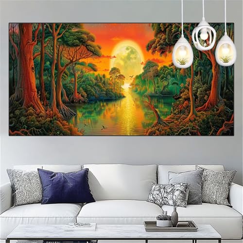 Sonnenuntergang Diamond Painting Erwachsene Groß xxl 90x250cm Diamant Painting Bilder Wald Diamant Malerei Set,Vollbohrer Crystal Art Stickerei Kreuzstich Bastelset Erwachsene,Dekor Geschenke YC-45 Sonnenuntergang Diamond Painting Erwachsene Groß xxl 90x250cm Diamant Painting Bilder Wald Diamant Malerei Set,Vollbohrer Crystal Art Stickerei Kreuzstich Bastelset Erwachsene,Dekor Geschenke YC-45 von Yooyixi
