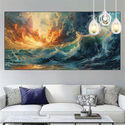 Sonnenuntergang Diamond Painting Erwachsene Groß xxl 90x250cm Diamant Painting Bilder Wellen Diamant Malerei Set,Vollbohrer Crystal Art Stickerei Kreuzstich Bastelset Erwachsene,Dekor Geschenke YC-41 Sonnenuntergang Diamond Painting Erwachsene Groß xxl 90x250cm Diamant Painting Bilder Wellen Diamant Malerei Set,Vollbohrer Crystal Art Stickerei Kreuzstich Bastelset Erwachsene,Dekor Geschenke YC-41 von Yooyixi