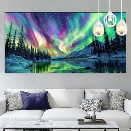 Wald Diamond Painting Erwachsene Groß xxl 60x180cm Diamant Painting Bilder Aurora Diamant Malerei Set,Vollbohrer Crystal Art Stickerei Kreuzstich Bastelset Erwachsene für Home Dekor Geschenke YC-273 von Yooyixi