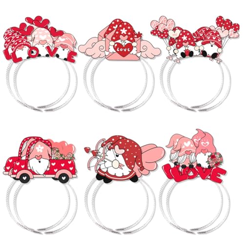 Yopeissn 12 Stück Love Hair Hoop Haarschmuck Valentinstag Love Hair Hoop für Valentinstag-Partyfoto von Yopeissn