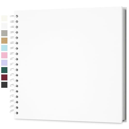 Fotoalbum zum Selbstgestalten, Scrapbook Fotobuch zum Einkleben 25,5 x 25,5 cm 40 Seiten, Archivqualität säurefrei DIY Geschenk für Baby Familie Jahrestag Geburtstag Valentinstag und Hochzeit, Weiß von Yopih