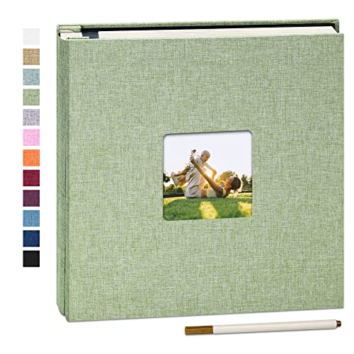 Yopih Selbstklebende 10x15 Fotoalbum Einkleben und zum Selbstgestalten Groß leinen Photoalbum mit 40 weißen Seiten, Hochzeit Jahrestag Geburtstag Geschenke, mit einem Kugelschreiber, 33x32cm von Yopih