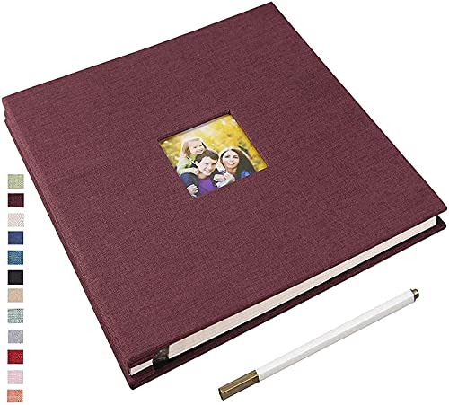 Yopih Selbstklebende 10x15 Fotoalbum Einkleben und zum Selbstgestalten Groß leinen Photoalbum mit 40 weißen Seiten, Hochzeit Jahrestag Geburtstag Geschenke, mit einem Kugelschreiber, 33x32cm von Yopih
