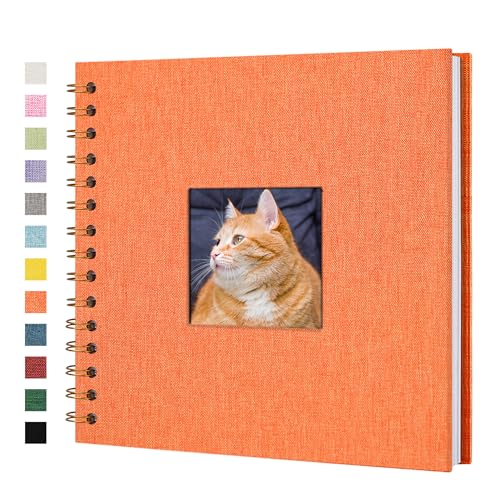 Yopih Fotobuch Scrapbook mit Leineneinband, 20 x 20 Cm Hardcover mit weißem Kraftpapier-Seiten, für Reisen Hochzeit Gästebuch Weihnachten Baby Shower (20 Blätter/40 Seiten) von Yopih