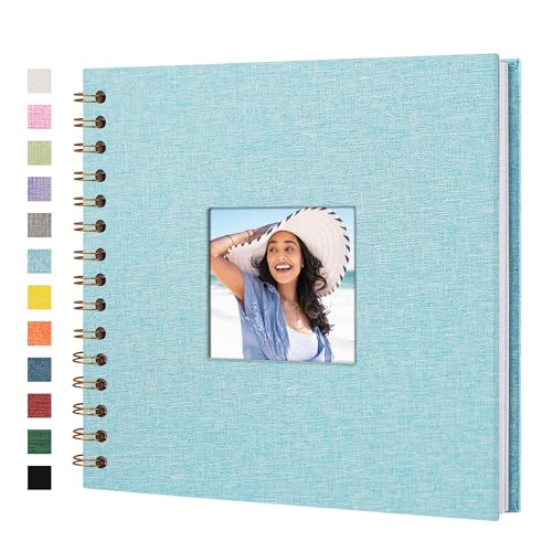 Yopih Fotobuch Scrapbook mit Leineneinband, 20 x 20 Cm Hardcover mit weißem Kraftpapier-Seiten, für Reisen Hochzeit Gästebuch Weihnachten Baby Shower (20 Blätter/40 Seiten) von Yopih