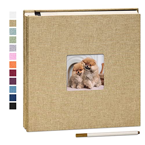 Yopih Selbstklebende 10x15 Fotoalbum Einkleben und zum Selbstgestalten Groß leinen Photoalbum mit 40 weißen Seiten, Hochzeit Jahrestag Geburtstag Geschenke, mit einem Kugelschreiber, 28x27cm von Yopih