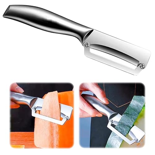 Dicker Gemüseschäler – Zuckerrohr-Kürbis-Schälmesser – ultrascharfe Edelstahlklingen – perfekter Küchenschäler schält mühelos Gemüse und Obst (1 Packung) von Yopolaz