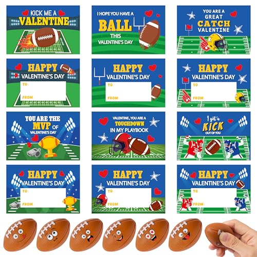Yopyame Valentinstag-Sport-Geschenkkarten – 24 lustige Valentinstags-Grußkarten mit Stressball für Kinder, niedliches Rugby-Stressball-Set für Jungen, Mädchen, Schule, Klassenzimmer, Preise, Yopyame Valentinstag-Sport-Geschenkkarten – 24 lustige Valentinstags-Grußkarten mit Stressball für Kinder, niedliches Rugby-Stressball-Set für Jungen, Mädchen, Schule, Klassenzimmer, Preise, von Yopyame