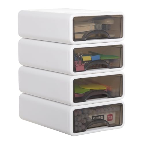Yorbay Schreibtisch Organizer, Stapelbare Desktop Aufbewahrungsbox mit 3 Schubladen, Schule Büro Schubladenbox für Stifte, Radiergummi, Papier und Anderes Bürozubehör (3 M) von Yorbay