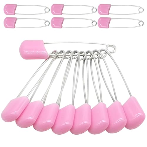YOSAWA 50 x Sicherheitsnadeln mit Kunststoffkopf, 5,6 cm (2,2 Zoll), Rosa von Yosawa