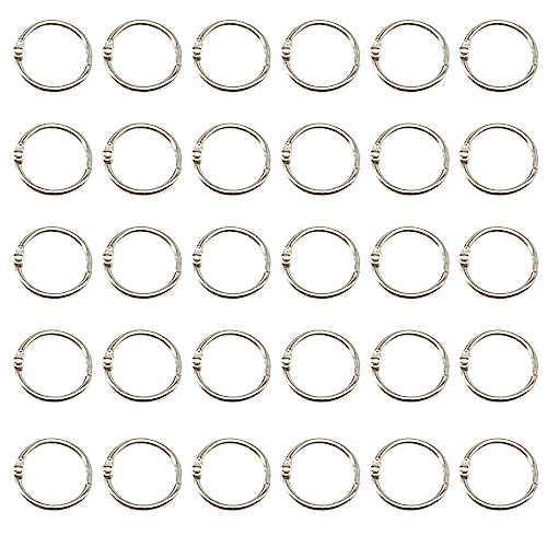 Yosawo 30 Stück Buchringe Binder Ringe Lose Blatt Buch Ringe Metall Bücher Ringe Heftringe Schlüsselringe für Scrapbook Album Notizbuch Karteikarten（20mm） von Yosawo