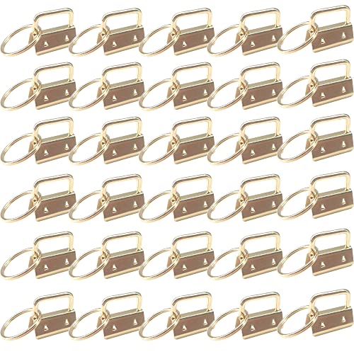 Yosawo 30 Stück Schlüsselband Rohlinge，Klemmschließeanhänger mit Schlüsselring für DIY Handarbeit Lanyard Stoff （Gold-26mm） von Yosawo