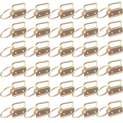 Yosawo 30 Stück Schlüsselband Rohlinge，Klemmschließeanhänger mit Schlüsselring für DIY Handarbeit Lanyard Stoff （Gold-26mm） von Yosawo