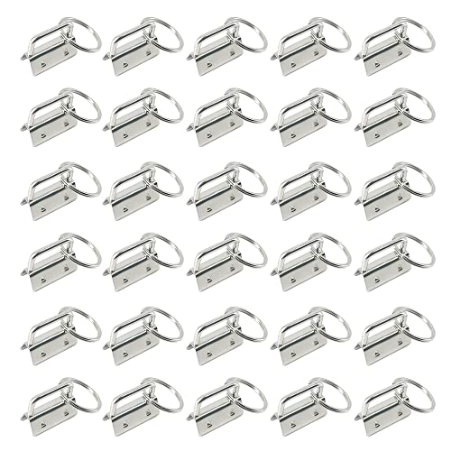 Yosawo 30 Stück Schlüsselband Rohlinge，Klemmschließeanhänger mit Schlüsselring für DIY Handarbeit Lanyard Stoff （Silber-26mm） von Yosawo