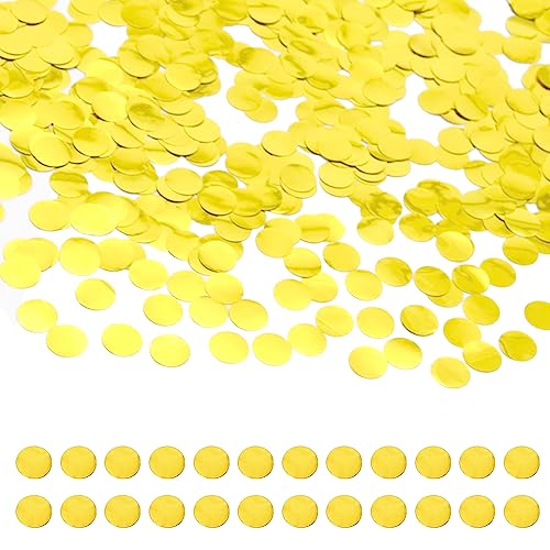 Yosawo 50g/1.76oz Konfetti Metallic 15mm Runde Pailletten Konfetti Punkte Dot Streudeko Tisch Deko Foil Konfettis für Tischdekoration Geburtstag HochzeitDekoration(D/ZXY/Gold) von Yosawo