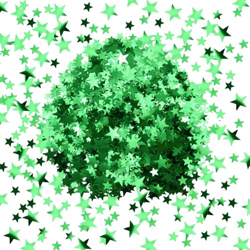 Yosawo 60g/2.1oz Stern Konfetti Glitzer Streudeko Sterne Bunt Tischdeko Geburtstag Hochzeit Weihnachten(XX/Green) von Yosawo