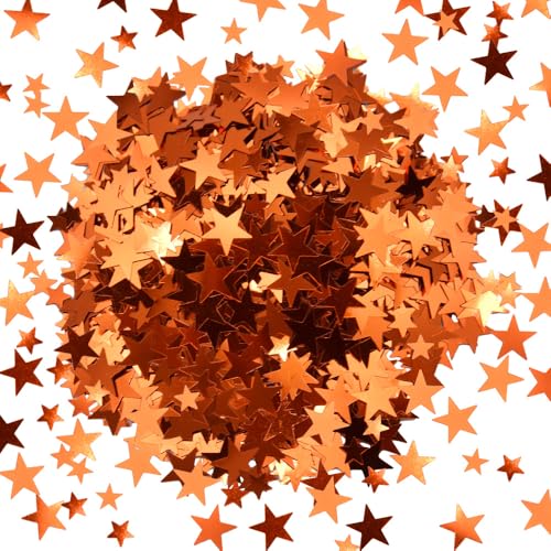 Yosawo 60g/2.1oz Stern Konfetti Glitzer Streudeko Sterne Bunt Tischdeko Geburtstag Hochzeit Weihnachten(XX/Orange) von Yosawo