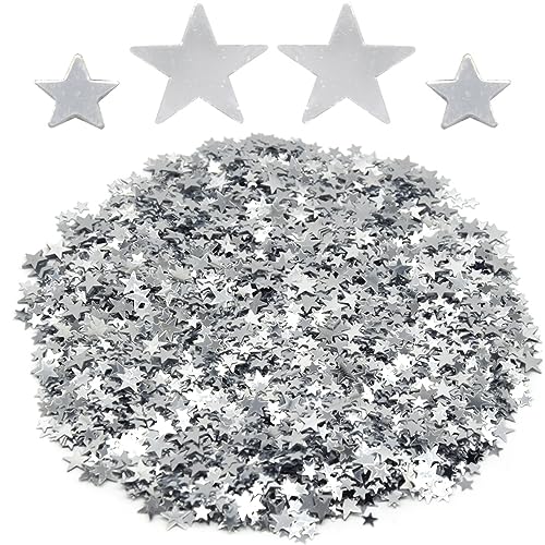 Yosawo 60g/2.1oz Stern Konfetti Glitzer Streudeko Sterne Bunt Tischdeko Geburtstag Hochzeit Weihnachten(XX/Silver) von Yosawo