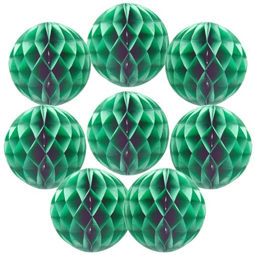 Yosawo 8 Stück Papier Wabenbälle Papier Wabenball Dekoration für Geburtstag Hochzeit Party Deko(ZQ/Green） von Yosawo