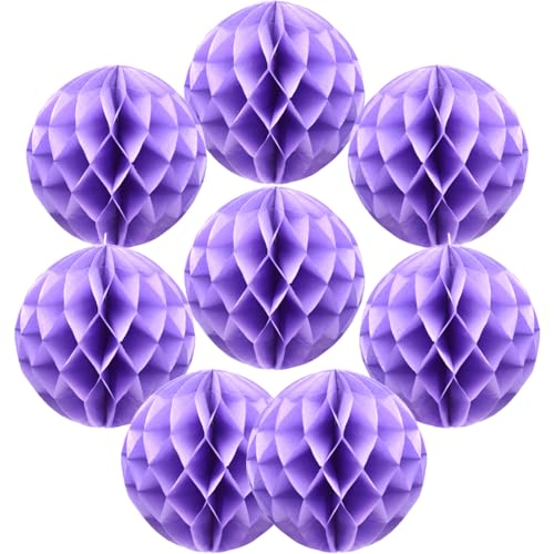 Yosawo 8 Stück Papier Wabenbälle Papier Wabenball Dekoration für Geburtstag Hochzeit Party Deko(ZQ/Light Purple） von Yosawo