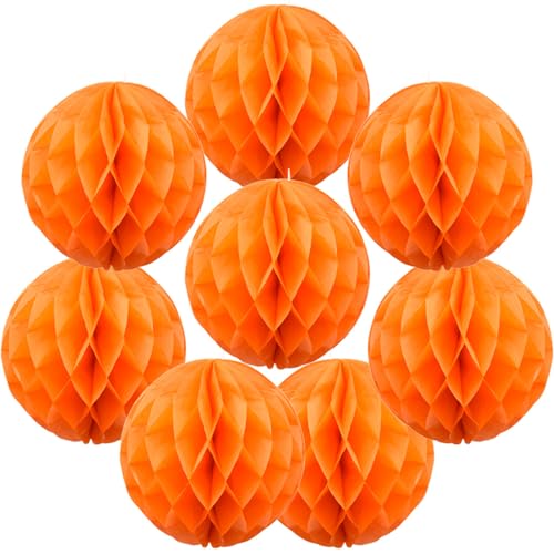 Yosawo 8 Stück Papier Wabenbälle Papier Wabenball Dekoration für Geburtstag Hochzeit Party Deko(ZQ/Orange） von Yosawo
